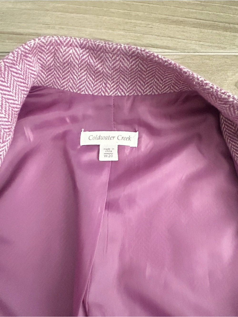 Coldwater Creek Wool Blend Lilac Zip-Front Sleeveless Vest | Size W20 - Picture 3 of 5